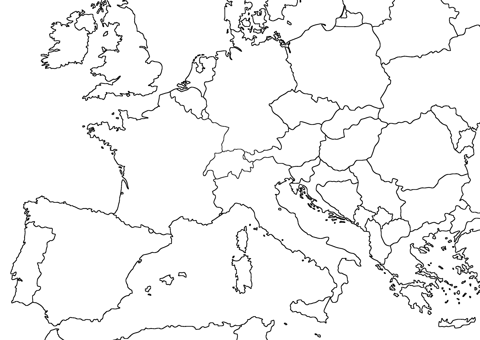 Europe destination map